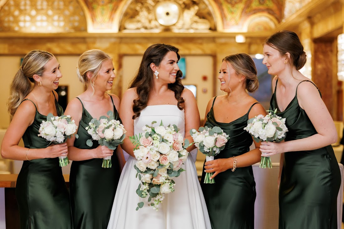 Bride and bridesmaids